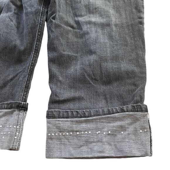 Zena Studded Denim Folded Hem Capri Sz 12P - Picture 12 of 13